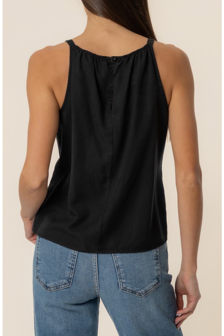 Carmen Ruffle Sleeveless Top, Alternate, color, BLACK