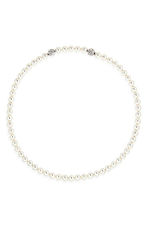 Matrix Faux Pearl Tennis Necklace