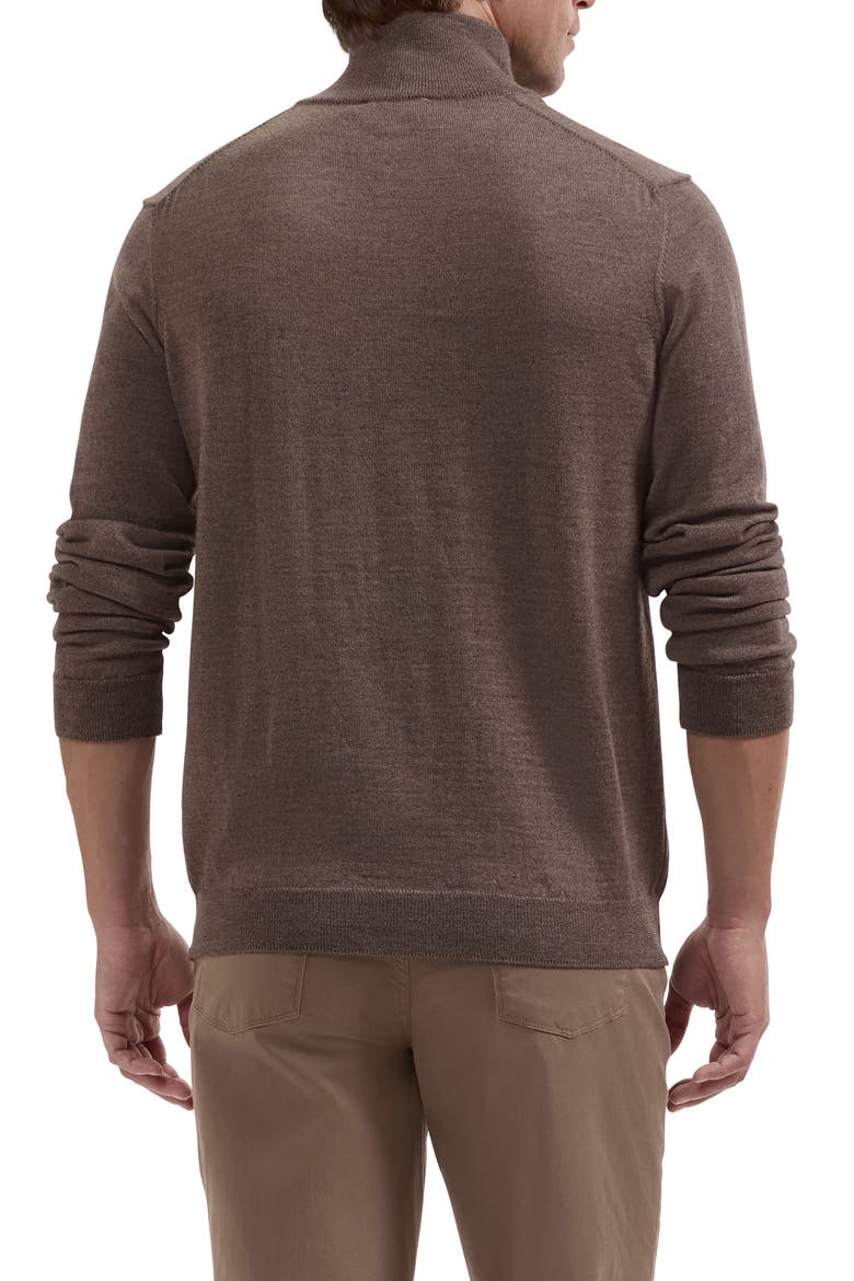 Fred Quarter Zip Merino Wool Sweater, Alternate, color, WALNUT