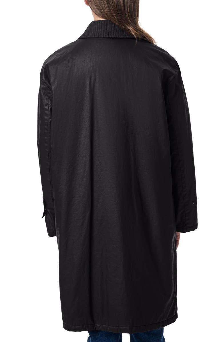 Bernardo Oversize Waxed Cotton Twill Coat, Alternate, color, 