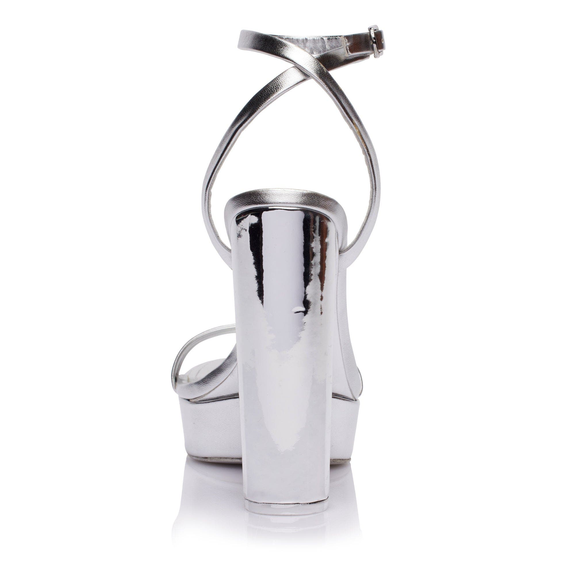 JESSICA RICH Love Platform Sandal from Jessica Rich! An eye-catching new spin on the bestselling platform sandal brings sleek, monochromatic metallic to the comfort of a block heel, Alternate, color, Silver