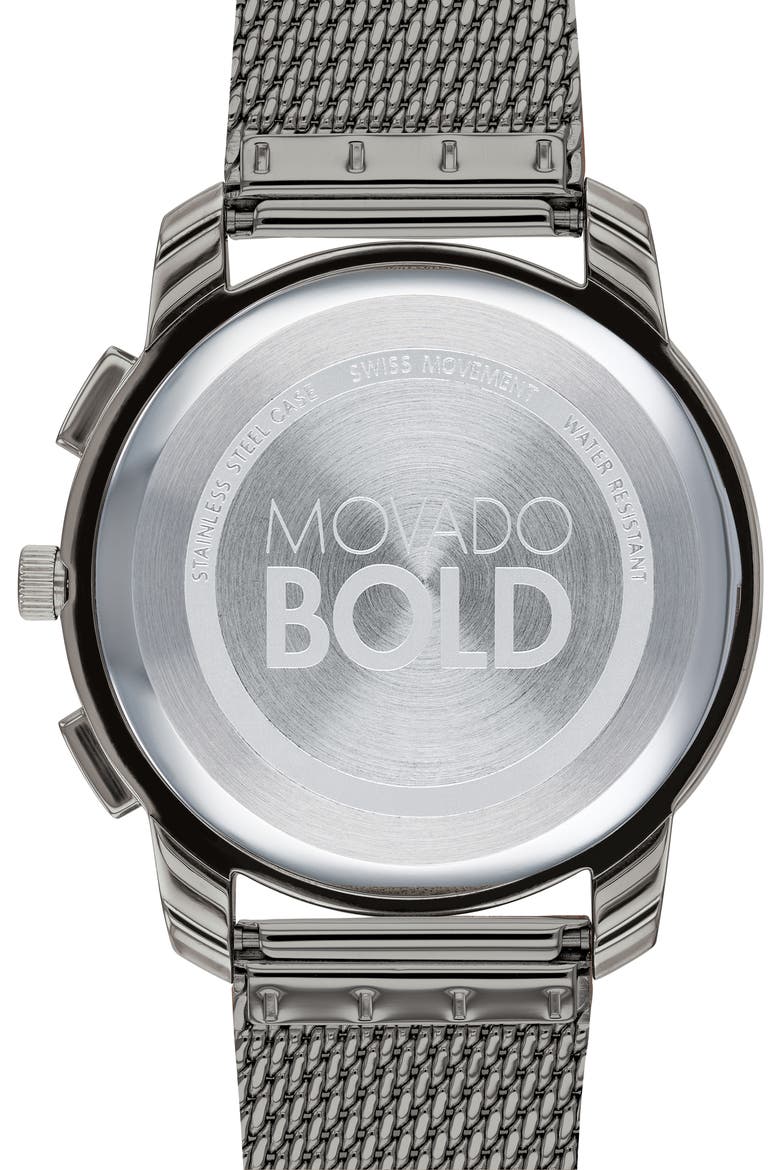 Bold Chronograph Mesh Strap Watch, 42mm, Alternate, color, GRAY