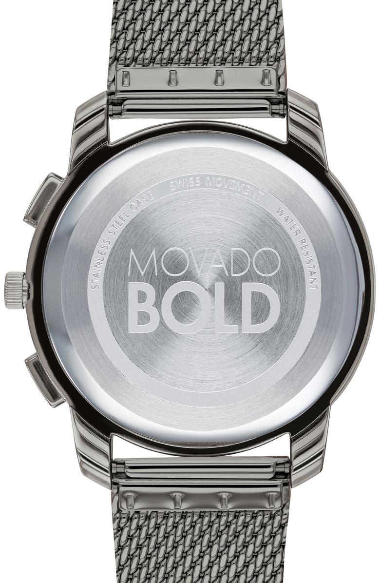 Movado Bold Chronograph Mesh Strap Watch, 42mm, Alternate, color, Gray
