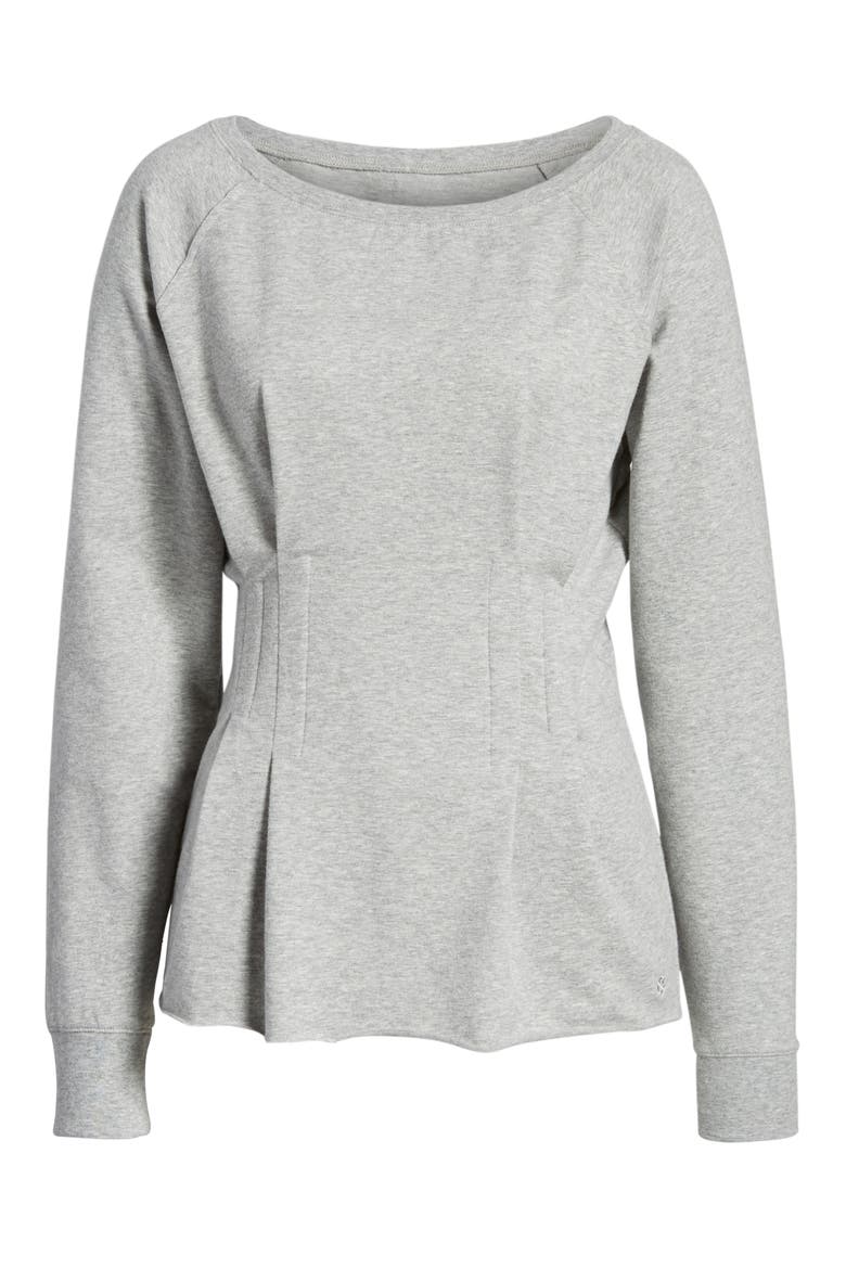 Cinched Waist Sweatshirt, Alternate, color, GREY HEATHER