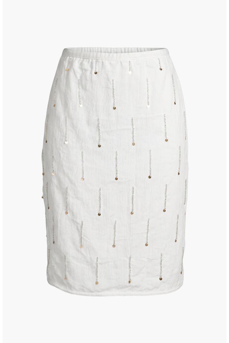 Sequined Beaded Embellished Mini Skirt, Main, color, White