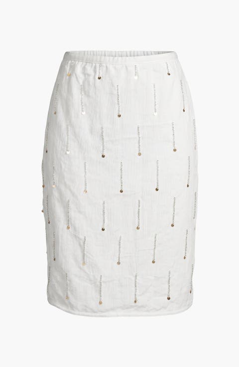 Sequined Beaded Embellished Mini Skirt