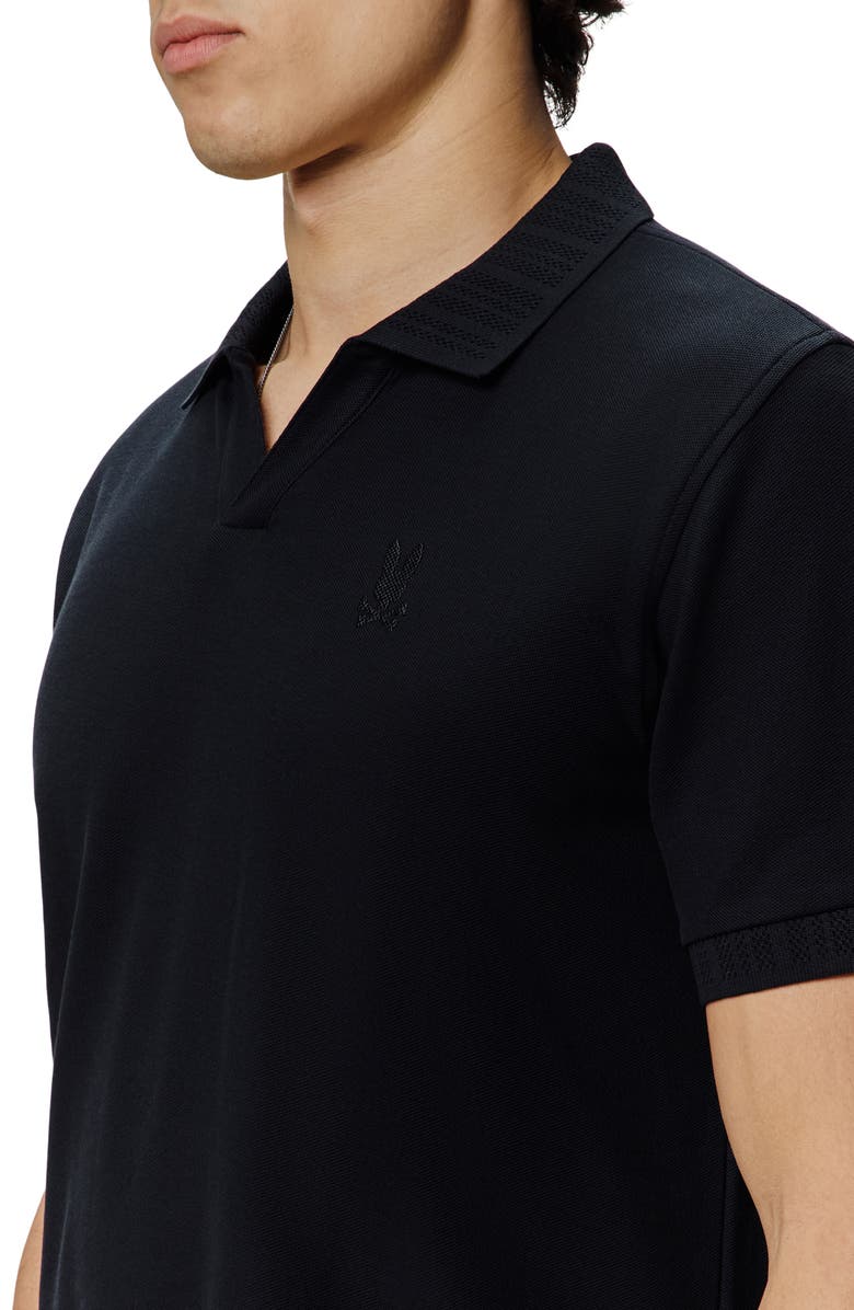 Psycho Bunny Geoffrey Johnny Collar Polo, Alternate, color, Black