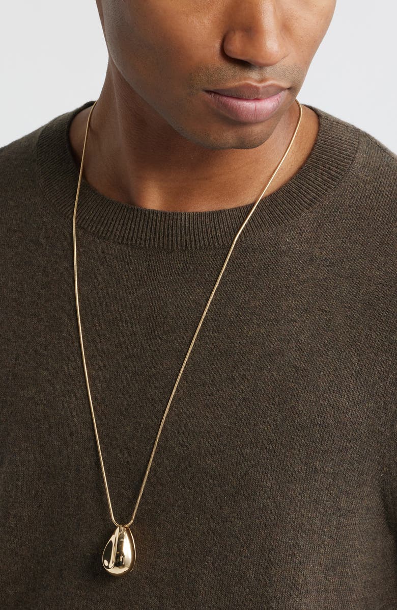 Nordstrom Polished Teardrop Pendant Necklace, Alternate, color, Gold