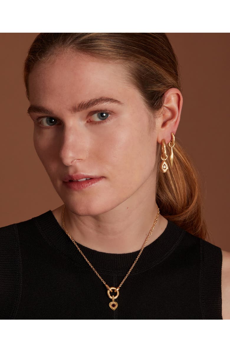 Eloise Jewelry Voyage Necklace Light Chain with Heart Charm Red Garnet, Alternate, color, Red Garnet