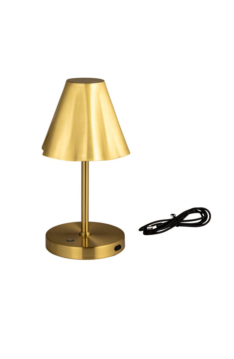 Storied Home Rechargeable Table Lamp with Touch Sensor, Main, color, Gold