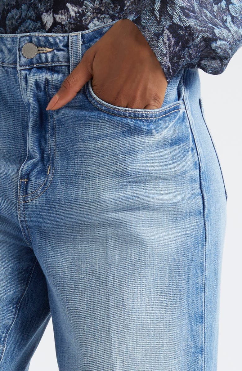 L'AGENCE Miley High Waist Cuff Wide Leg Jeans, Alternate, color, Caruso