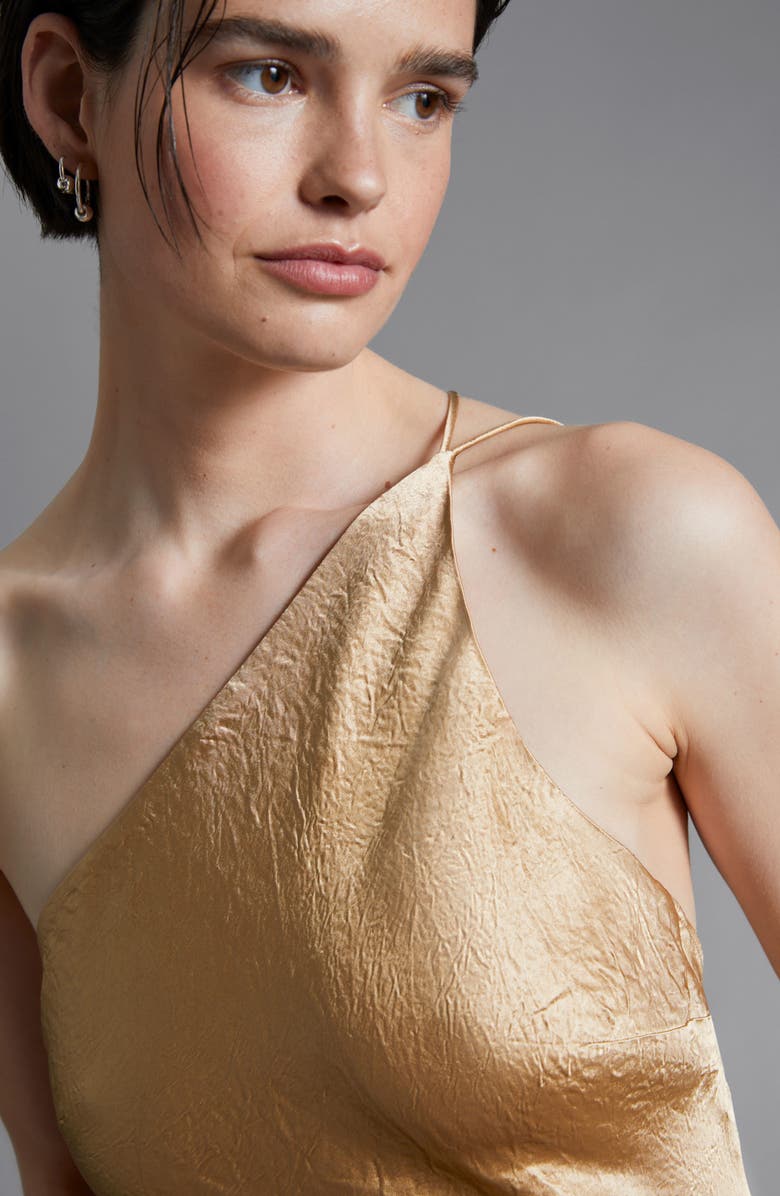& Other Stories One-Shoulder Satin Slipdress, Alternate, color, 