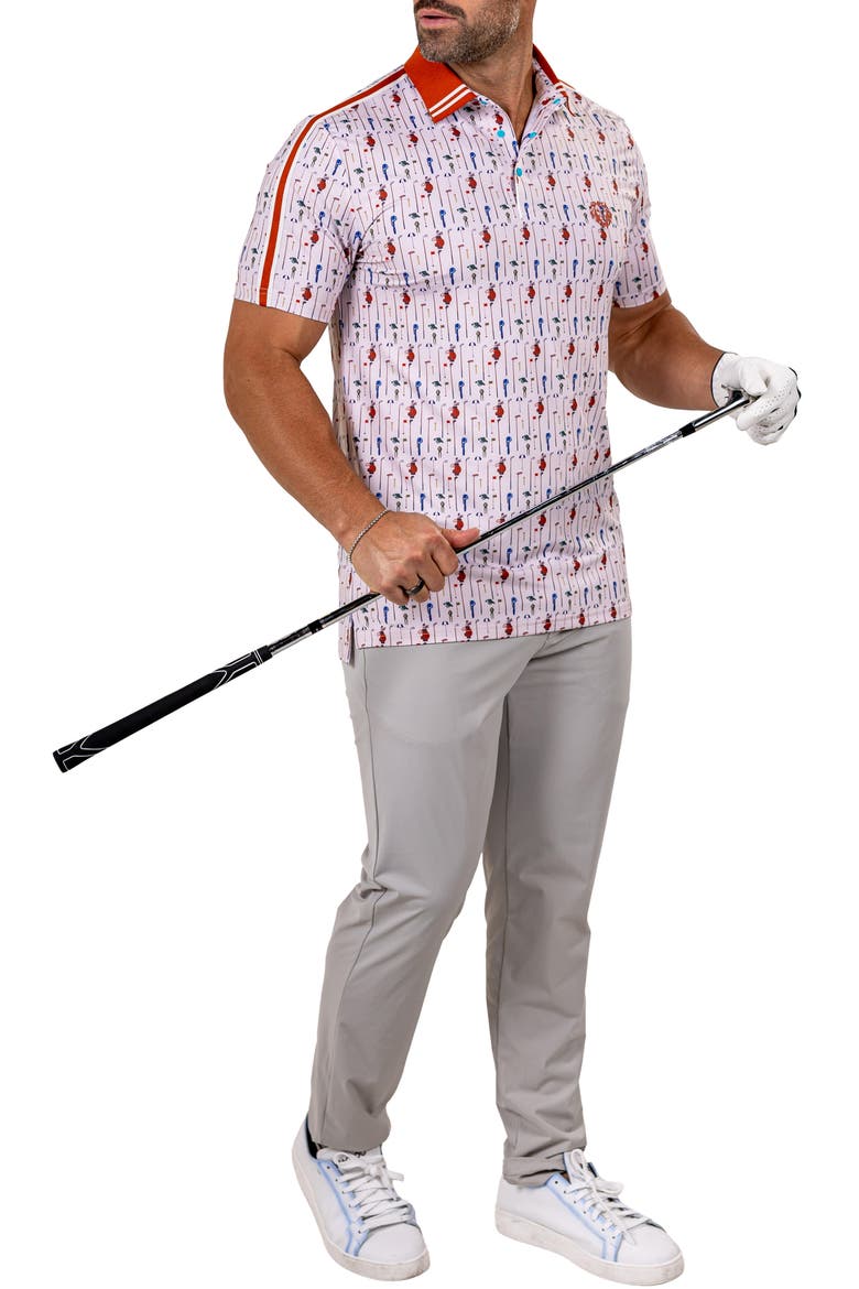 Martyr0012 Print Golf Polo, Alternate, color, WHITE