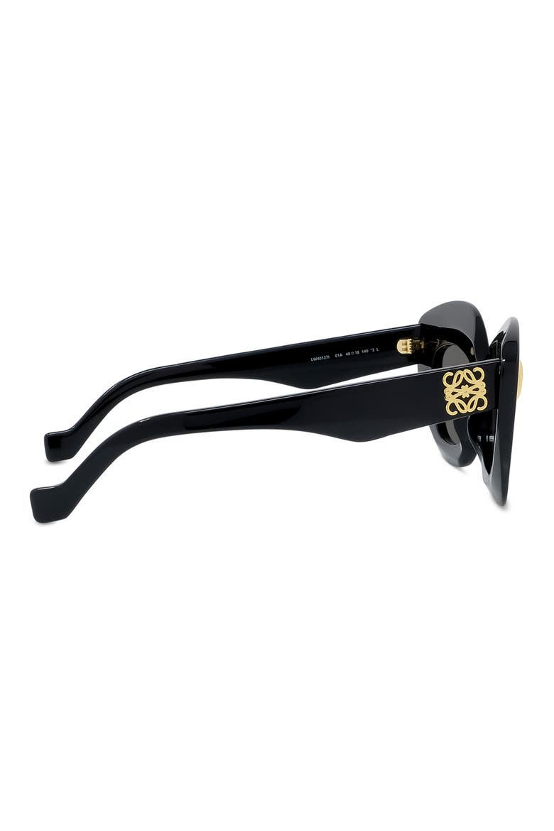 Anagram 48mm Small Cat Eye Sunglasses, Alternate, color, BLACK / SMOKE