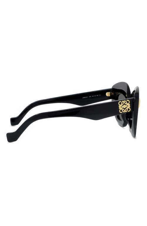 Loewe Anagram 48mm Small Cat Eye Sunglasses In Black