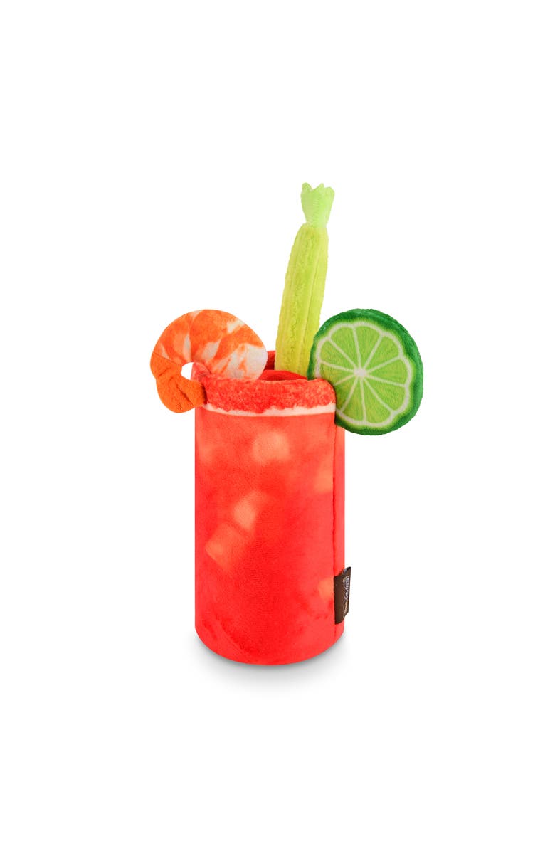 P.L.A.Y. Barking Brunch Buddy Mary, Plush Dog Toy, Crunchy Bottle & Crinkle, Main, color, Multicolored