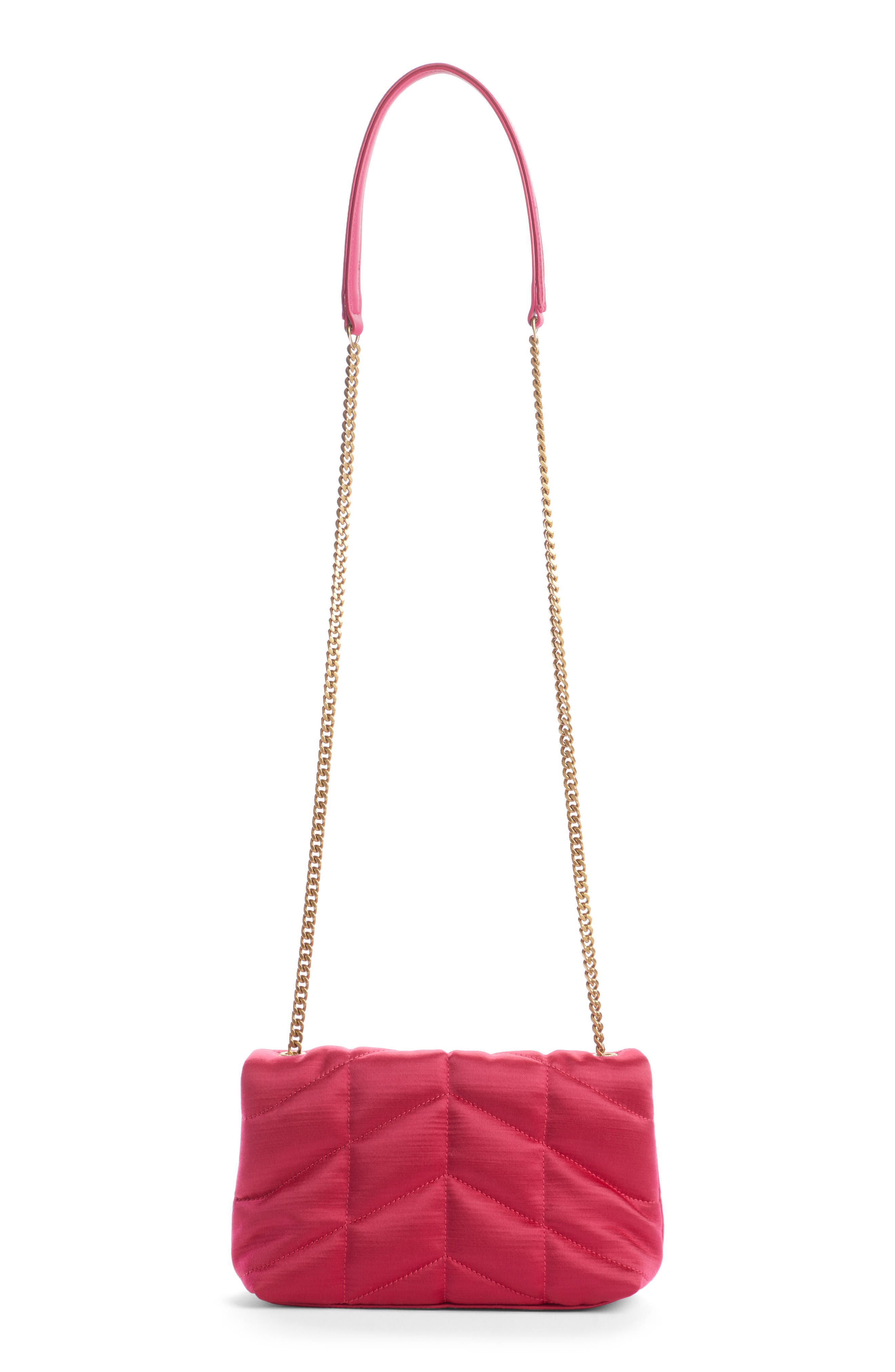 Saint Laurent Toy Loulou Puffer Quilted Satin Shoulder Bag, Alternate, color, 