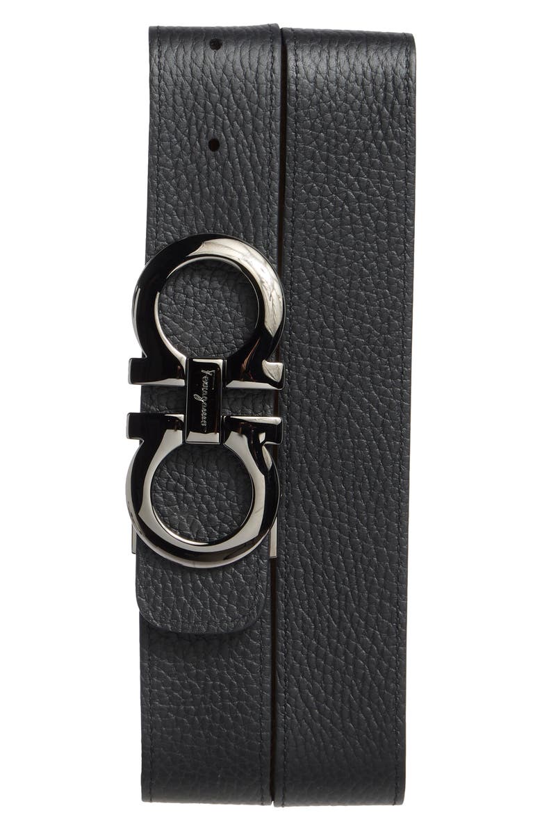 FERRAGAMO Pebbled Leather Belt, Alternate, color,