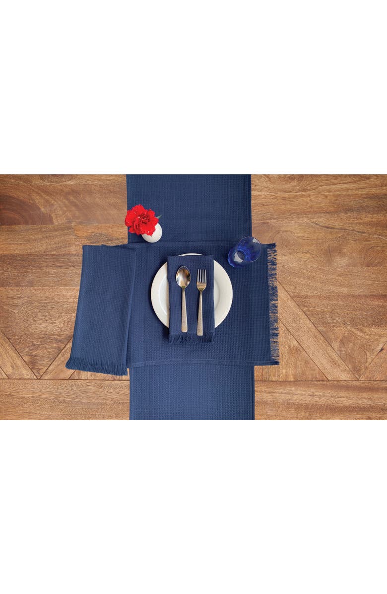 C&F Home Waffle Weave Navy 4th of July Patriotic Cotton Cloth Napkin Set of 6, Alternate, color, Blue