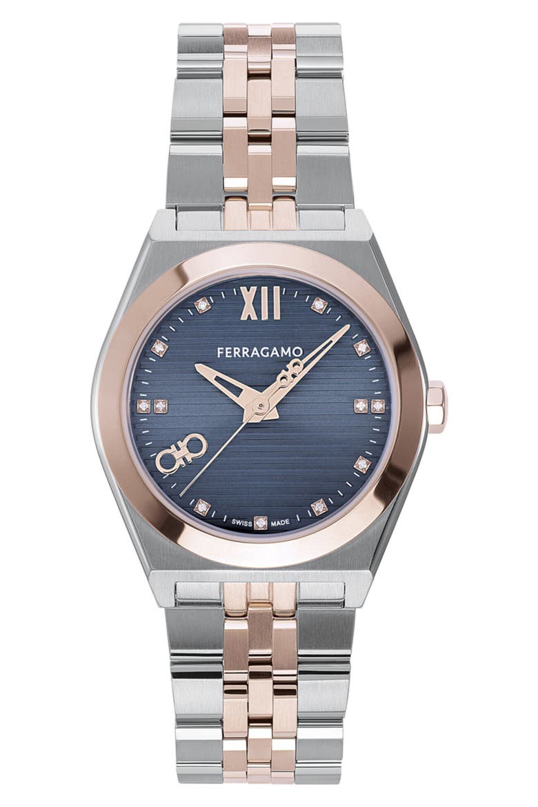 Vega Diamond Bracelet Watch, Main, color, TT IPRG/SS