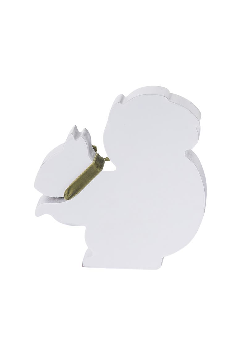MDF Squirrel Decor Animal Figurine White Tabletop Accent, Alternate, color, White