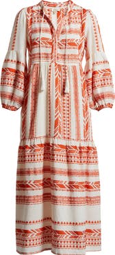 Elan Embroidered Cotton Blend Cover-Up Dress
