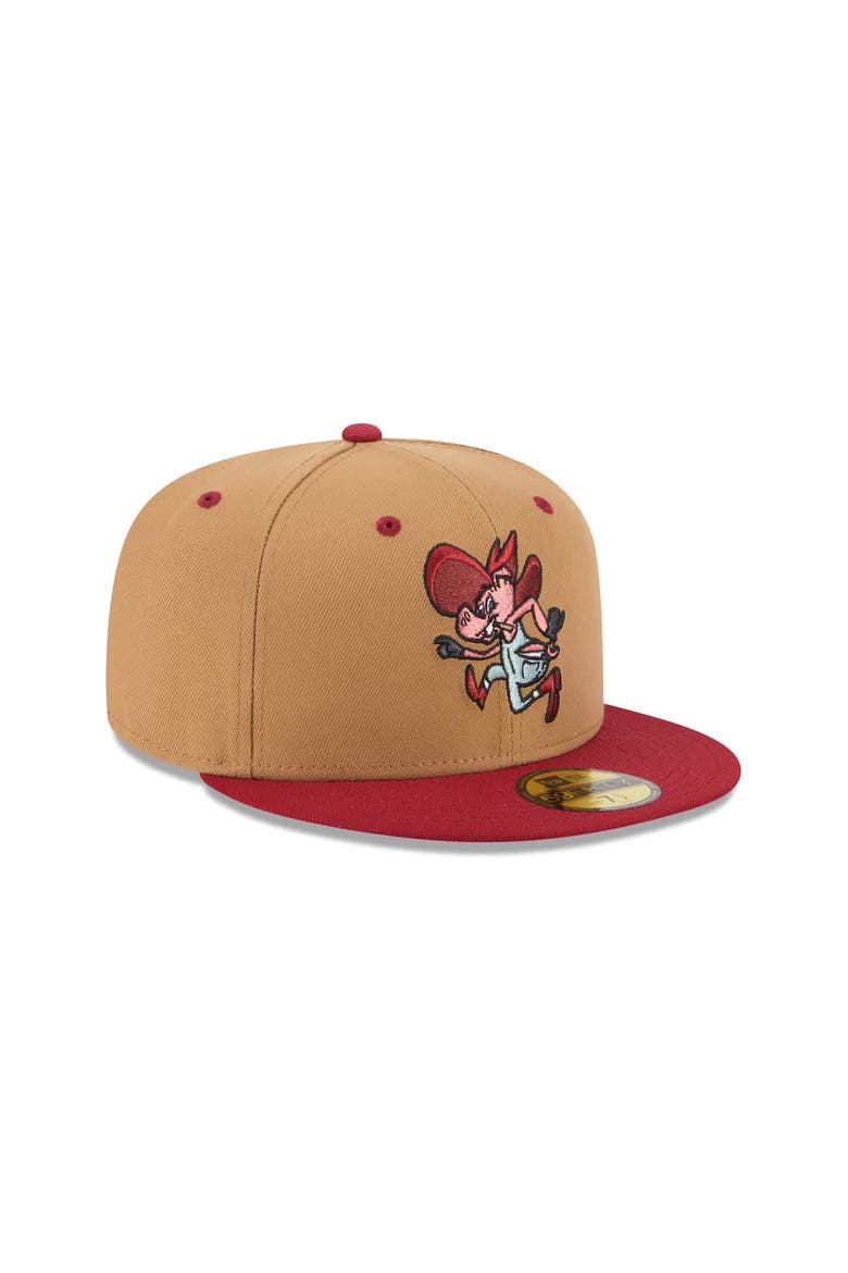 Men's New Era  Brown Rocket City Trash Pandas Theme Nights 59FIFTY Fitted Hat, Alternate, color, Brown