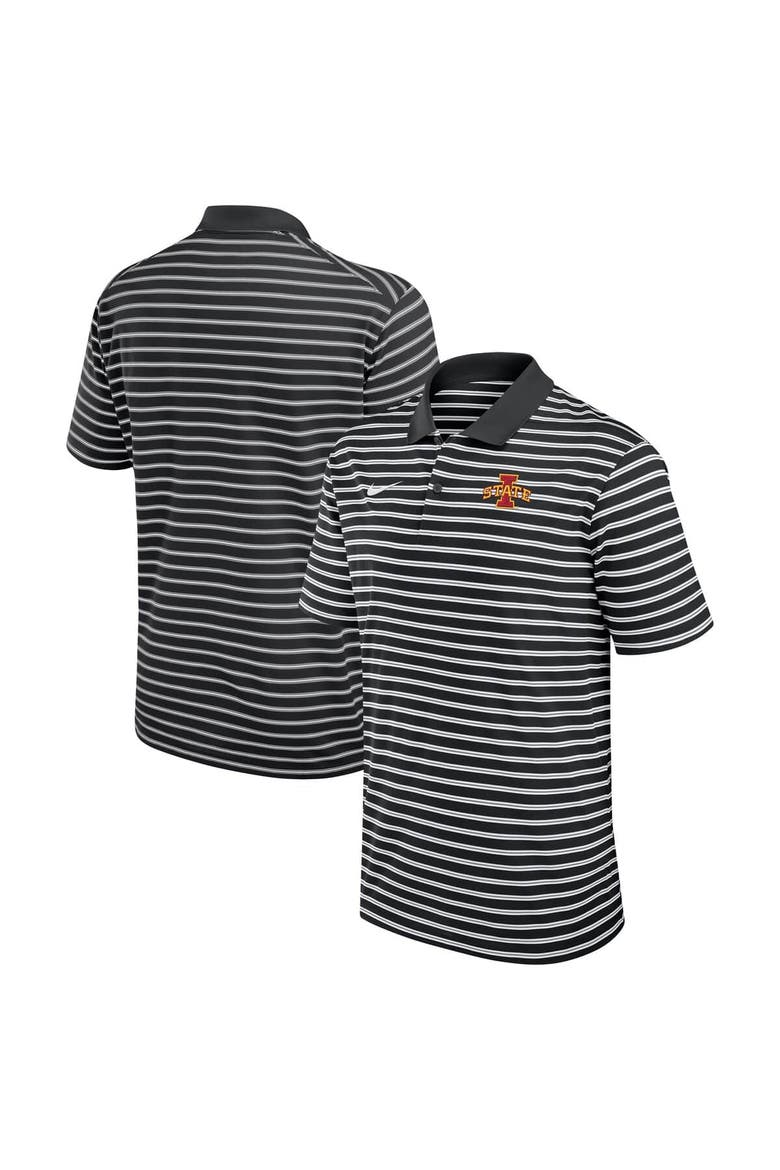 Men's Nike Black Iowa State Cyclones Victory Stripe Performance Polo, Alternate, color, Black
