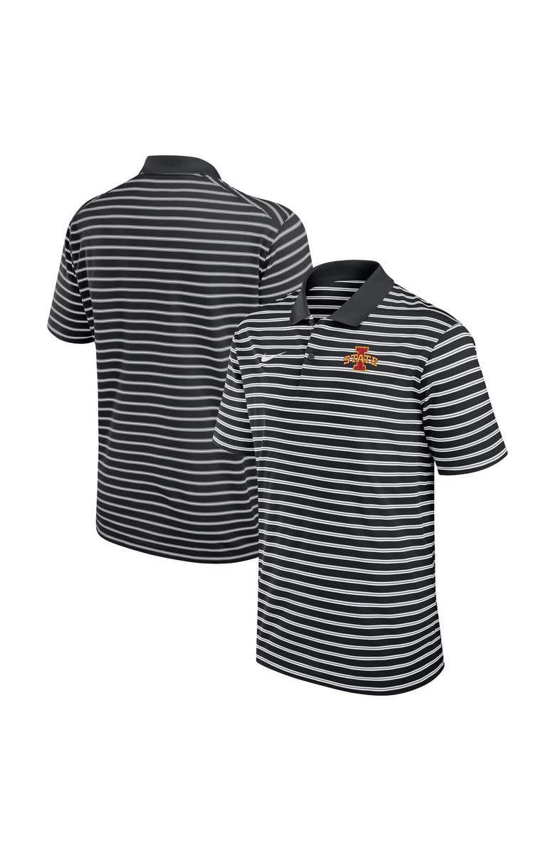Nike Men's Nike Black Iowa State Cyclones Victory Stripe Performance Polo, Alternate, color, Black