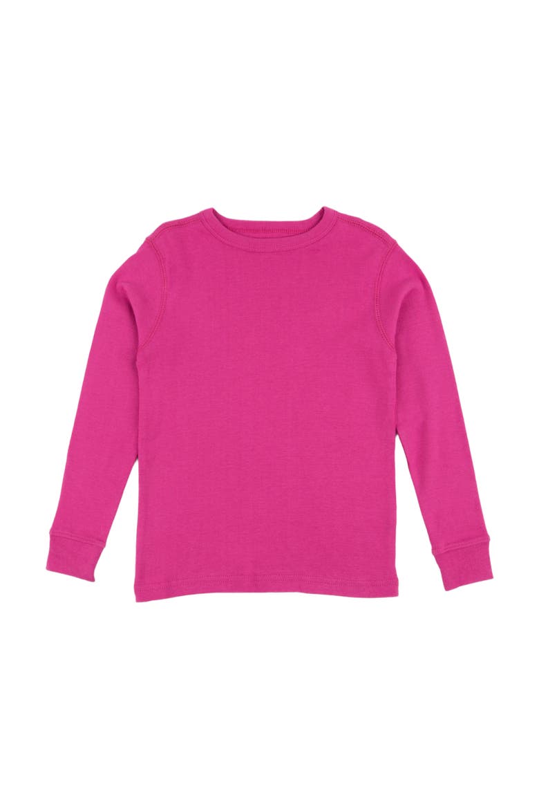 Kids Long Sleeve T-Shirt, 100% Cotton, Solid Colors, Main, color, MAGENTA