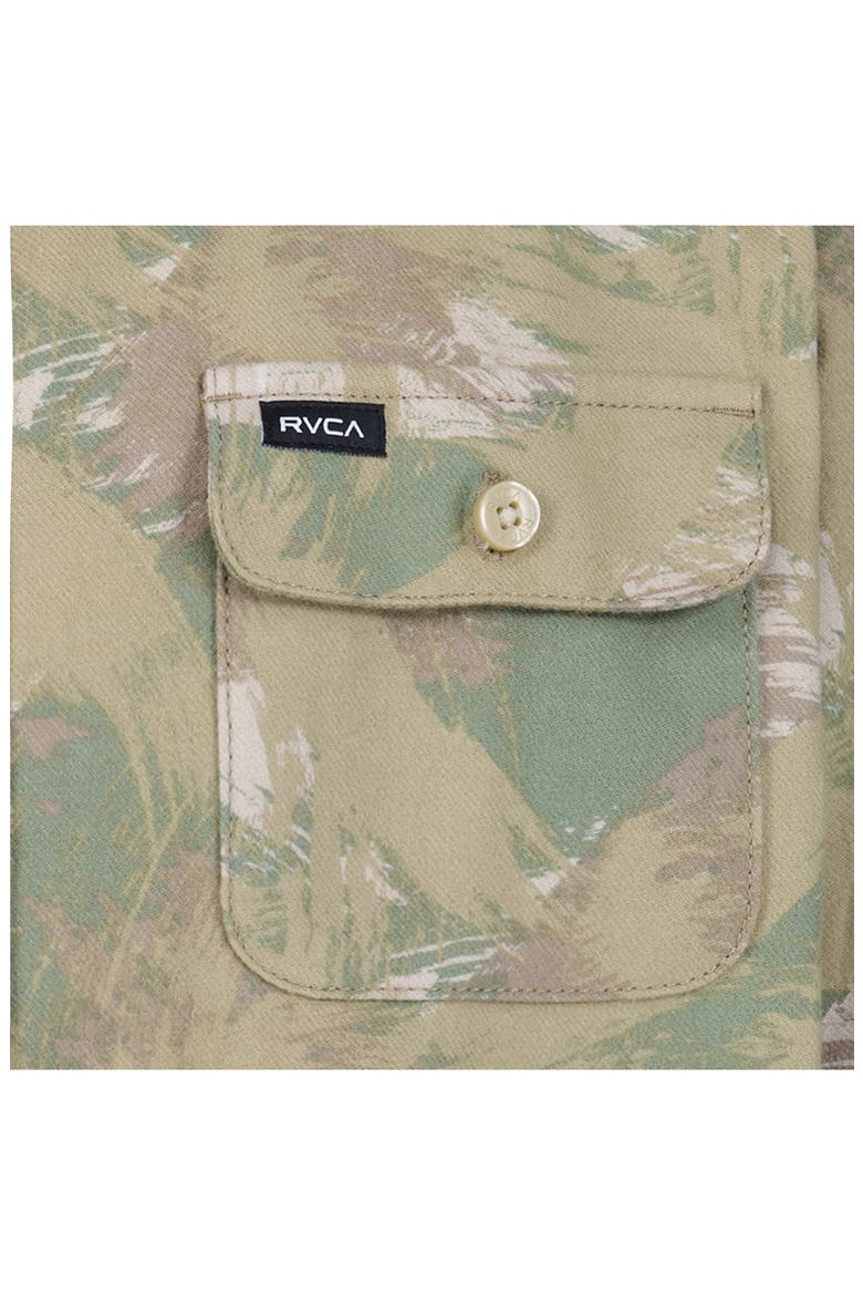 Kids' Camo Flannel Button-Up Shirt, Alternate, color, KHAKI
