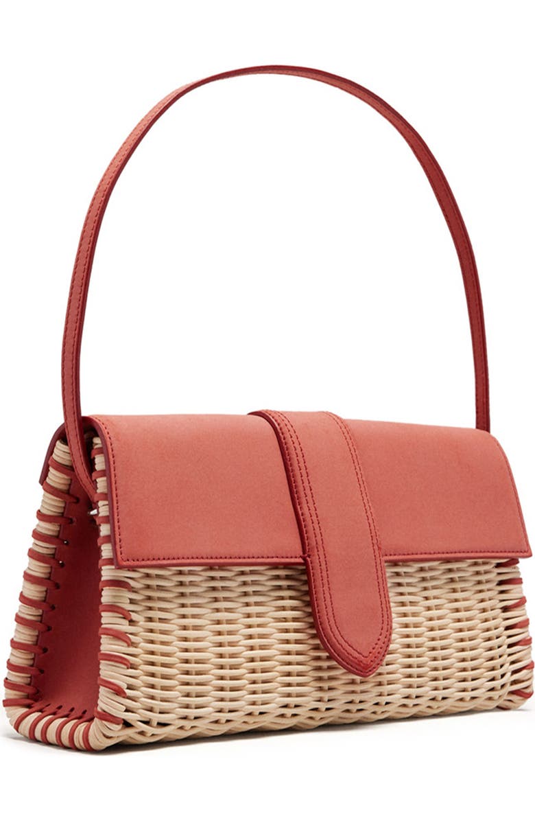 Jacquemus Long Le Bambino Woven Wicker Shoulder Bag, Alternate, color,