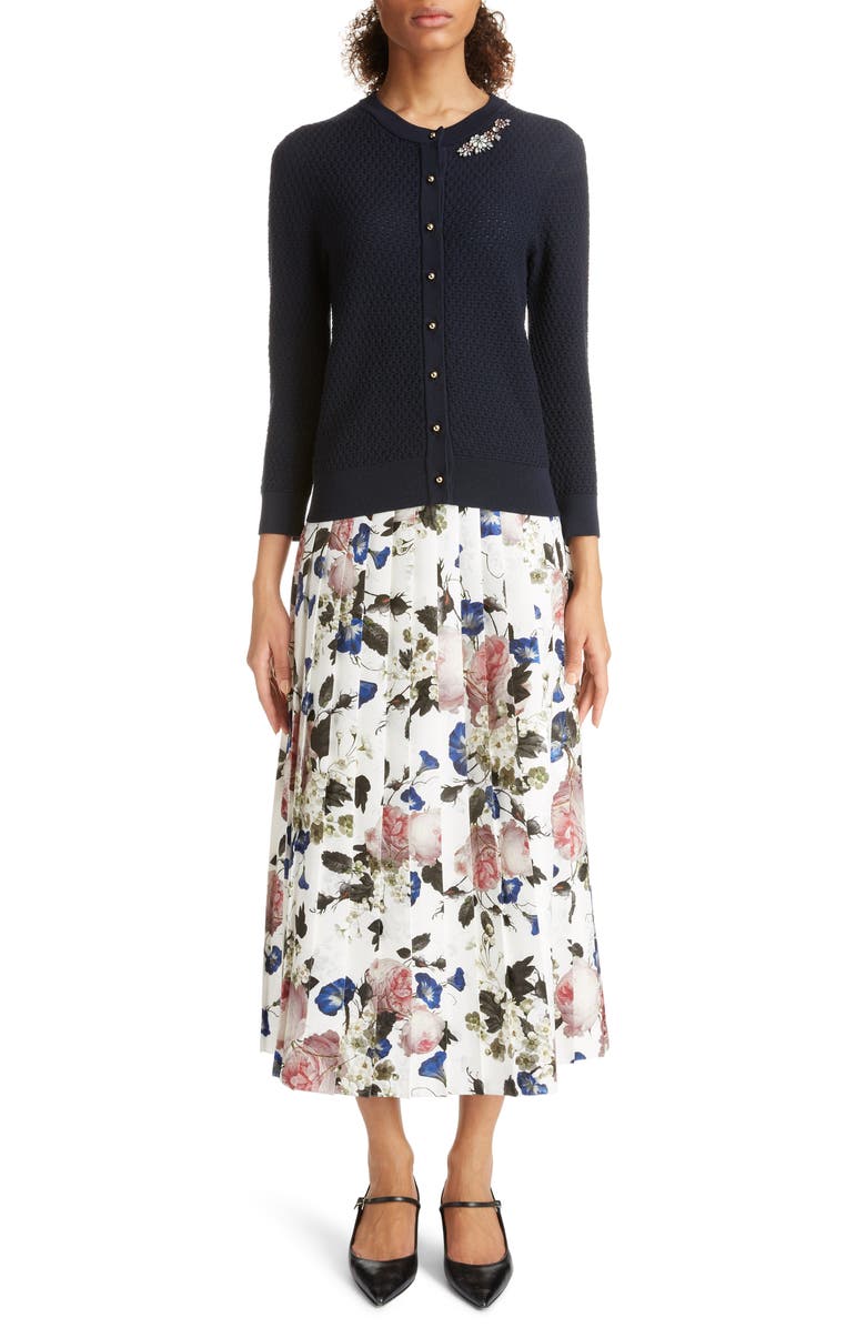 Erdem Beaded Merino Wool Cardigan, Alternate, color, 