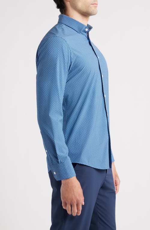 Mizzen + Main Mizzen+main Leeward Trim Fit Neat Floral No Tuck Performance Button-up Shirt
