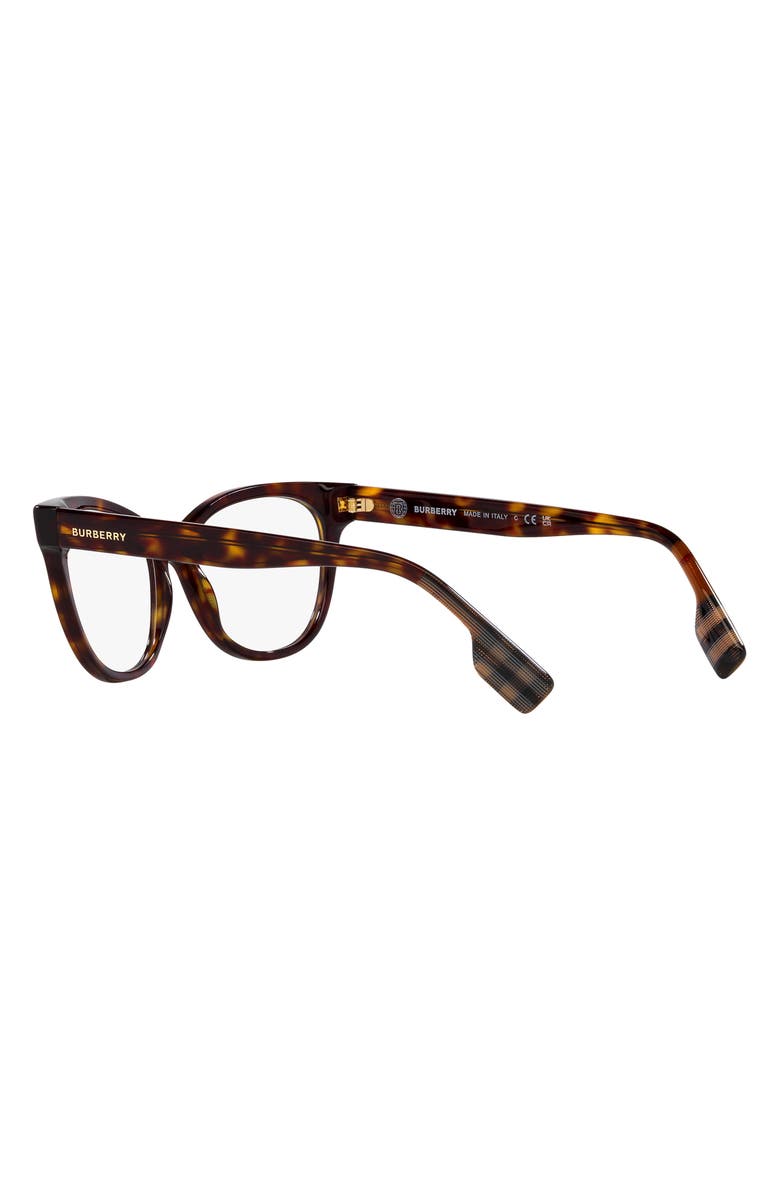 Burberry Evelyn 53mm Cat Eye Optical Glasses, Alternate, color, Dark Havana