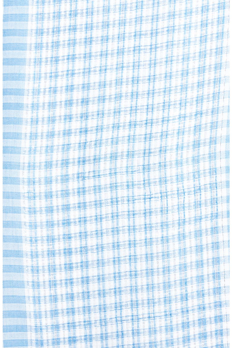 Checkered Twished Fringe Scarf, Alternate, color, BLUE