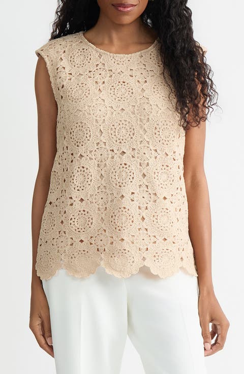 Extended Shoulder Crochet Top (Petite)