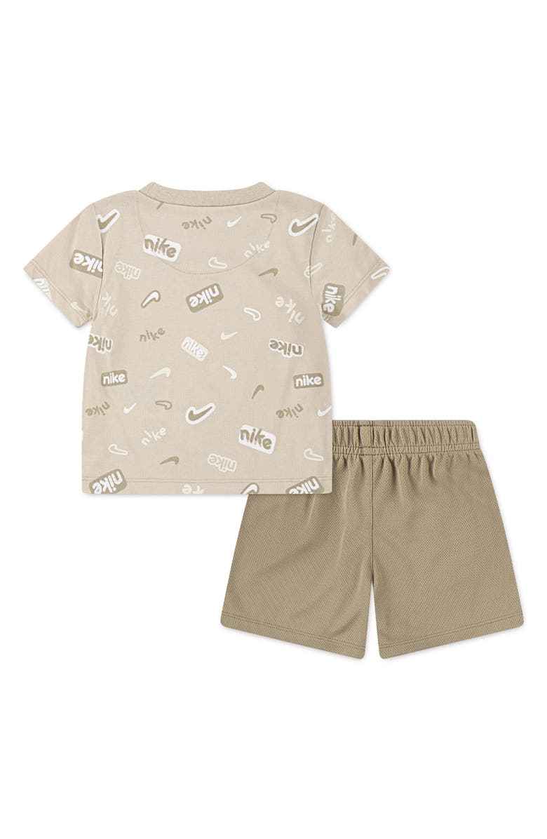 Nike Allover logo T-shirt & Mesh Shorts Set, Alternate, color, 