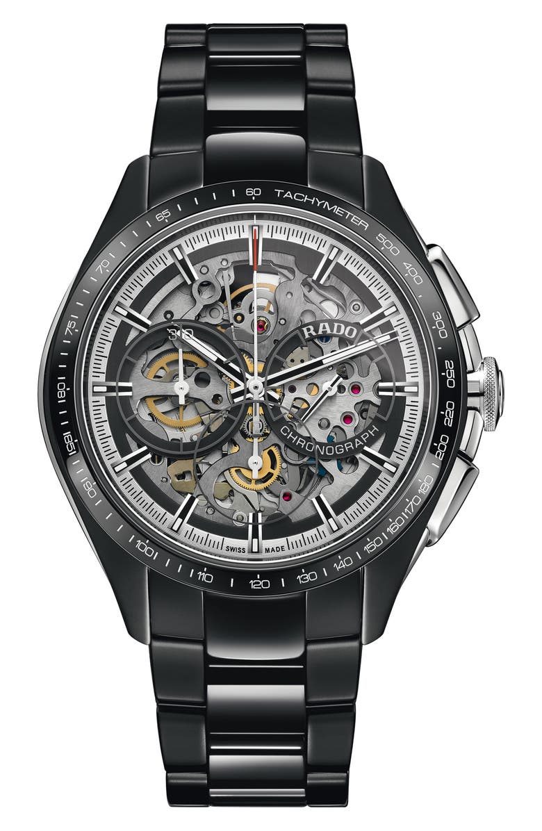 RADO HyperChrome Exhibition Automatic Chronograph Bracelet Watch, 45mm, Main, color, 