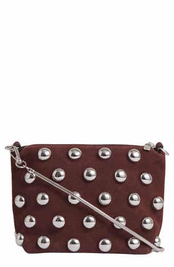 Leandra Studded Suede Clutch