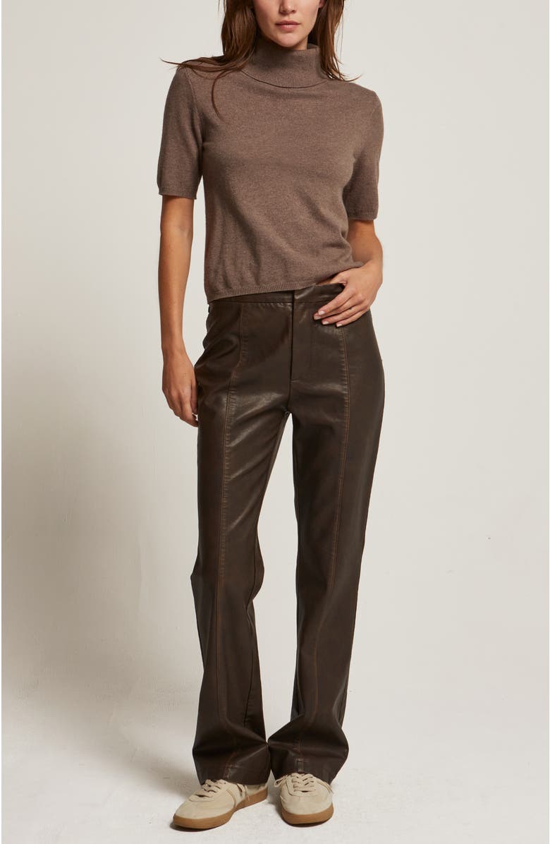 CRESCENT Washed Faux Leather Pants, Alternate, color, Brown
