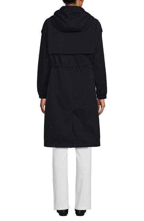 Lands' End Crinkle Raincoat In Black Slate