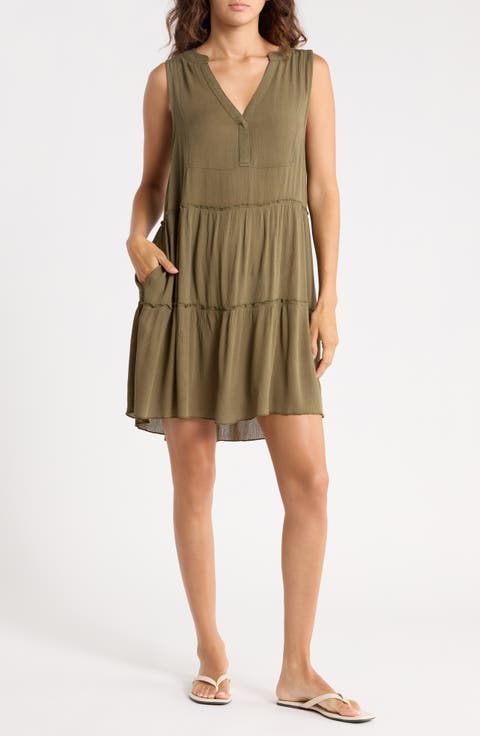 Tiered Gauze Cover-Up Dress