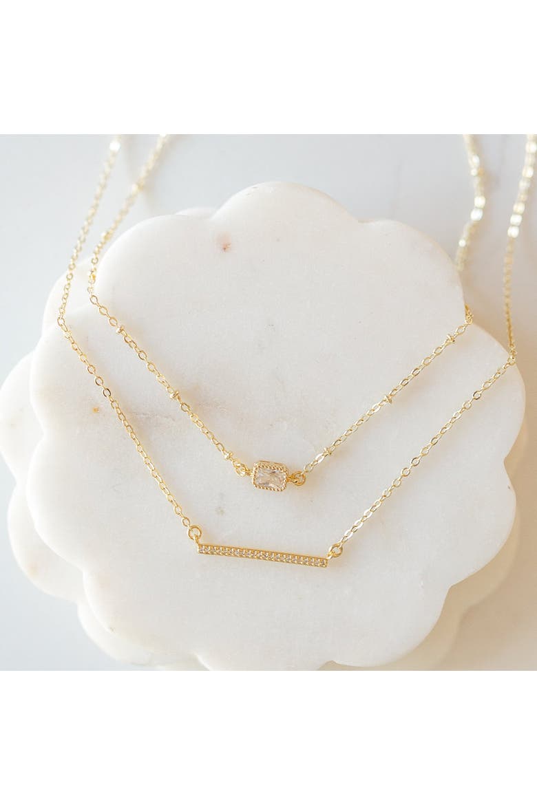 Golden Bar Minimalist Necklace, Alternate, color, Gold