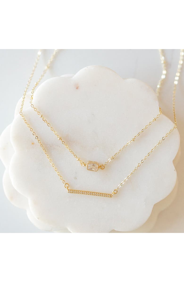 Ivy & Pearl Co. Golden Bar Minimalist Necklace, Alternate, color, Gold