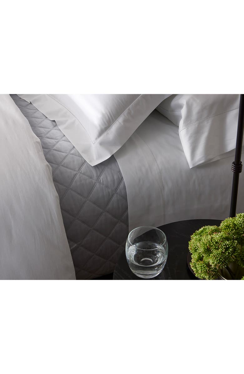 Matouk Bergamo Hemstitch Cotton Percale Pillowcase, Alternate, color, Bone