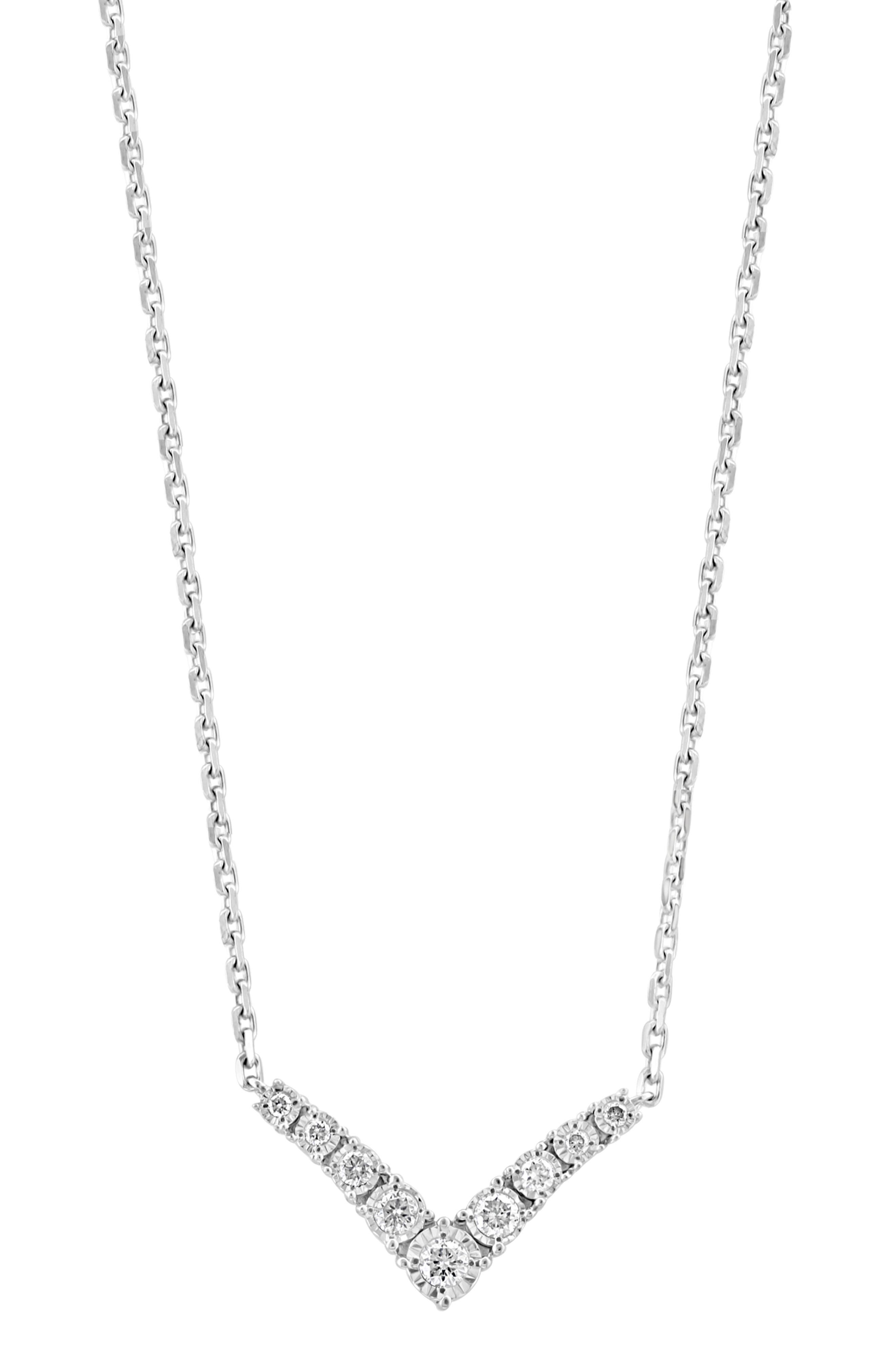 Diamond V-Pendant Necklace