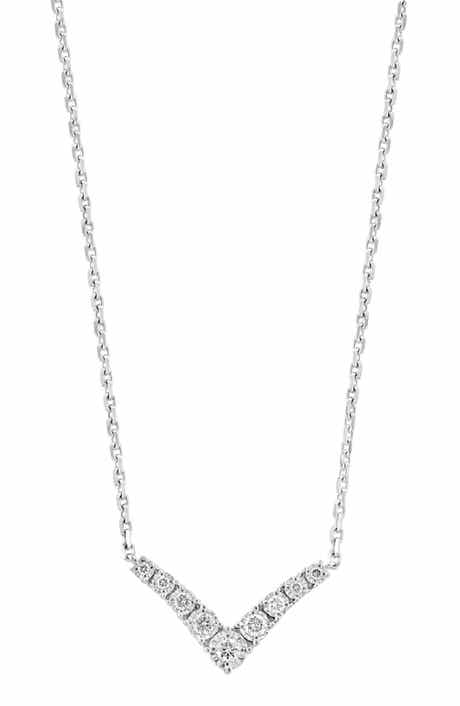 Diamond V-Pendant Necklace
