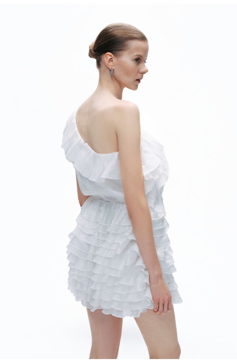 Nocturne Mini Dress with Layered Ruffle Details, Alternate, color, 