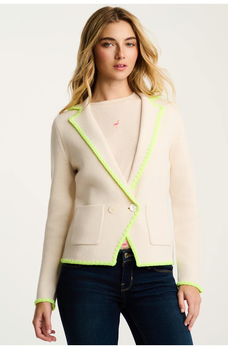 Lisa Todd Stitchy Knit Blazer, Main, color, Natural